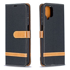 Custodia Portafoglio In Pelle Cover con Supporto B16F per Samsung Galaxy M12 Nero