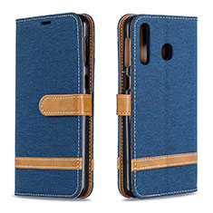 Custodia Portafoglio In Pelle Cover con Supporto B16F per Samsung Galaxy M30 Blu Notte