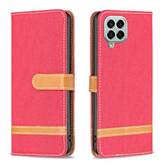 Custodia Portafoglio In Pelle Cover con Supporto B16F per Samsung Galaxy M33 5G Rosso