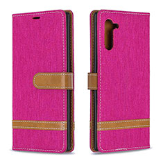 Custodia Portafoglio In Pelle Cover con Supporto B16F per Samsung Galaxy Note 10 5G Rosa Caldo