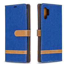 Custodia Portafoglio In Pelle Cover con Supporto B16F per Samsung Galaxy Note 10 Plus 5G Blu