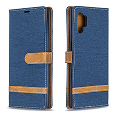 Custodia Portafoglio In Pelle Cover con Supporto B16F per Samsung Galaxy Note 10 Plus 5G Blu Notte