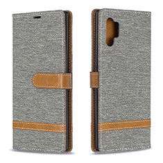 Custodia Portafoglio In Pelle Cover con Supporto B16F per Samsung Galaxy Note 10 Plus 5G Grigio