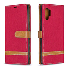 Custodia Portafoglio In Pelle Cover con Supporto B16F per Samsung Galaxy Note 10 Plus 5G Rosso