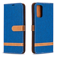 Custodia Portafoglio In Pelle Cover con Supporto B16F per Samsung Galaxy Note 20 5G Blu