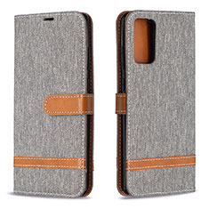 Custodia Portafoglio In Pelle Cover con Supporto B16F per Samsung Galaxy Note 20 5G Grigio