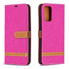 Custodia Portafoglio In Pelle Cover con Supporto B16F per Samsung Galaxy Note 20 5G Rosa Caldo
