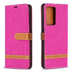 Custodia Portafoglio In Pelle Cover con Supporto B16F per Samsung Galaxy Note 20 Ultra 5G Rosa Caldo