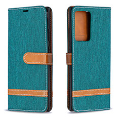 Custodia Portafoglio In Pelle Cover con Supporto B16F per Samsung Galaxy Note 20 Ultra 5G Verde