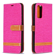 Custodia Portafoglio In Pelle Cover con Supporto B16F per Samsung Galaxy S20 FE (2022) 5G Rosa Caldo