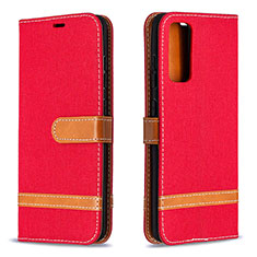 Custodia Portafoglio In Pelle Cover con Supporto B16F per Samsung Galaxy S20 FE (2022) 5G Rosso