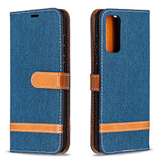 Custodia Portafoglio In Pelle Cover con Supporto B16F per Samsung Galaxy S20 FE 5G Blu Notte