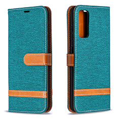 Custodia Portafoglio In Pelle Cover con Supporto B16F per Samsung Galaxy S20 FE 5G Verde