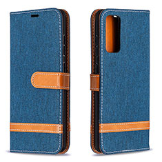 Custodia Portafoglio In Pelle Cover con Supporto B16F per Samsung Galaxy S20 Lite 5G Blu Notte