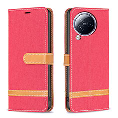 Custodia Portafoglio In Pelle Cover con Supporto B16F per Xiaomi Civi 3 5G Rosso