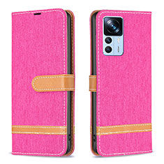 Custodia Portafoglio In Pelle Cover con Supporto B16F per Xiaomi Mi 12T 5G Rosa Caldo