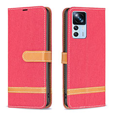 Custodia Portafoglio In Pelle Cover con Supporto B16F per Xiaomi Mi 12T 5G Rosso