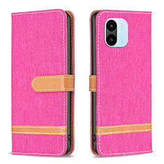 Custodia Portafoglio In Pelle Cover con Supporto B16F per Xiaomi Poco C51 Rosa Caldo