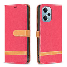Custodia Portafoglio In Pelle Cover con Supporto B16F per Xiaomi Poco F5 5G Rosso