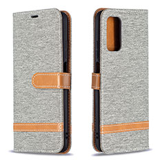 Custodia Portafoglio In Pelle Cover con Supporto B16F per Xiaomi Poco M3 Grigio