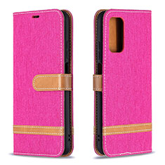 Custodia Portafoglio In Pelle Cover con Supporto B16F per Xiaomi Poco M3 Rosa Caldo
