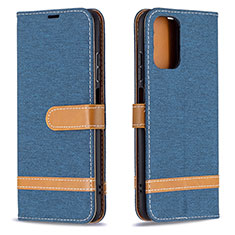 Custodia Portafoglio In Pelle Cover con Supporto B16F per Xiaomi Poco M5S Blu Notte