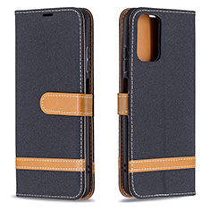 Custodia Portafoglio In Pelle Cover con Supporto B16F per Xiaomi Poco M5S Nero