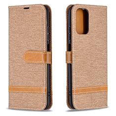 Custodia Portafoglio In Pelle Cover con Supporto B16F per Xiaomi Poco M5S Oro
