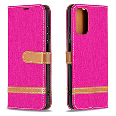 Custodia Portafoglio In Pelle Cover con Supporto B16F per Xiaomi Poco M5S Rosa Caldo