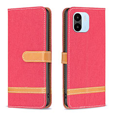Custodia Portafoglio In Pelle Cover con Supporto B16F per Xiaomi Redmi A2 Plus Rosso