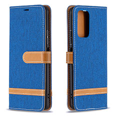 Custodia Portafoglio In Pelle Cover con Supporto B16F per Xiaomi Redmi Note 10 Pro 4G Blu