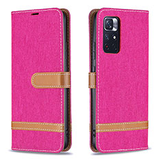 Custodia Portafoglio In Pelle Cover con Supporto B16F per Xiaomi Redmi Note 11 5G Rosa Caldo