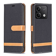 Custodia Portafoglio In Pelle Cover con Supporto B16F per Xiaomi Redmi Note 13 5G Nero