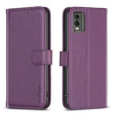 Custodia Portafoglio In Pelle Cover con Supporto B17F per Nokia C210 Viola