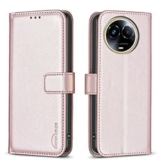 Custodia Portafoglio In Pelle Cover con Supporto B17F per Realme V50 5G Oro Rosa