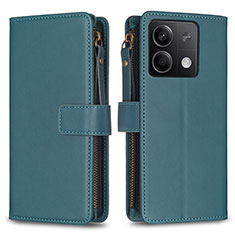 Custodia Portafoglio In Pelle Cover con Supporto B17F per Xiaomi Redmi Note 13 5G Verde
