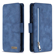 Custodia Portafoglio In Pelle Cover con Supporto B18F per Samsung Galaxy Note 20 5G Blu