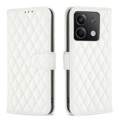 Custodia Portafoglio In Pelle Cover con Supporto B20F per Xiaomi Redmi Note 13 5G Bianco