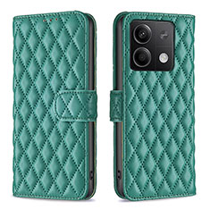 Custodia Portafoglio In Pelle Cover con Supporto B20F per Xiaomi Redmi Note 13 5G Verde