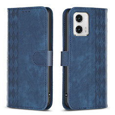 Custodia Portafoglio In Pelle Cover con Supporto B21F per Motorola Moto G73 5G Blu