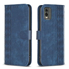 Custodia Portafoglio In Pelle Cover con Supporto B21F per Nokia C210 Blu