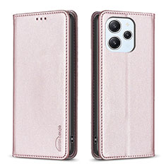 Custodia Portafoglio In Pelle Cover con Supporto B22F per Xiaomi Redmi 12 4G Oro Rosa