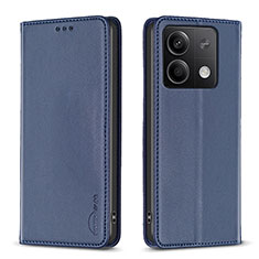 Custodia Portafoglio In Pelle Cover con Supporto B22F per Xiaomi Redmi Note 13 5G Blu