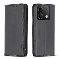 Custodia Portafoglio In Pelle Cover con Supporto B22F per Xiaomi Redmi Note 13 5G Nero