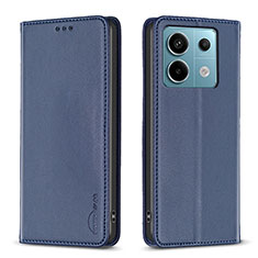 Custodia Portafoglio In Pelle Cover con Supporto B22F per Xiaomi Redmi Note 13 Pro 5G Blu