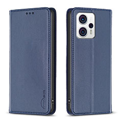 Custodia Portafoglio In Pelle Cover con Supporto B23F per Motorola Moto G13 Blu