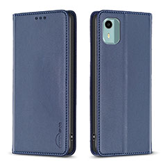 Custodia Portafoglio In Pelle Cover con Supporto B23F per Nokia C12 Blu