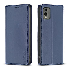 Custodia Portafoglio In Pelle Cover con Supporto B23F per Nokia C210 Blu