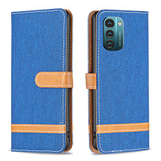 Custodia Portafoglio In Pelle Cover con Supporto B24F per Nokia G11 Blu