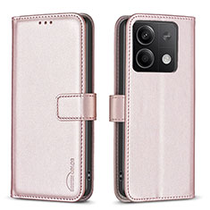 Custodia Portafoglio In Pelle Cover con Supporto B24F per Xiaomi Redmi Note 13 5G Oro Rosa